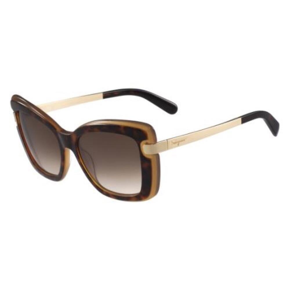 Salvatore Ferragamo‎ Havana Brown Oversized Cat Eye Sunglasses New Retails $325